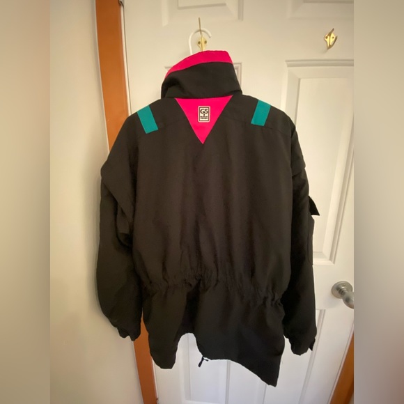 vintage 80s black ski jacket like new NWOT - Picture 4 of 7